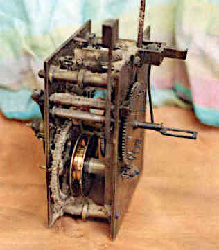 a 30 hour grandfather clock movement before servicing