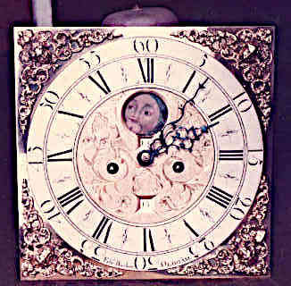 a fully restored 8 day grandfather clock dial