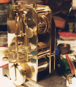 A Vulliamy clock movement after servicing